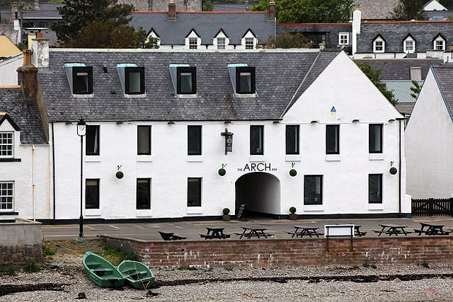 The Arch Inn, an Ullapool hotel in the Highlands of Scotland. Also a bar, pub, restaurant over looking Loch Broom.